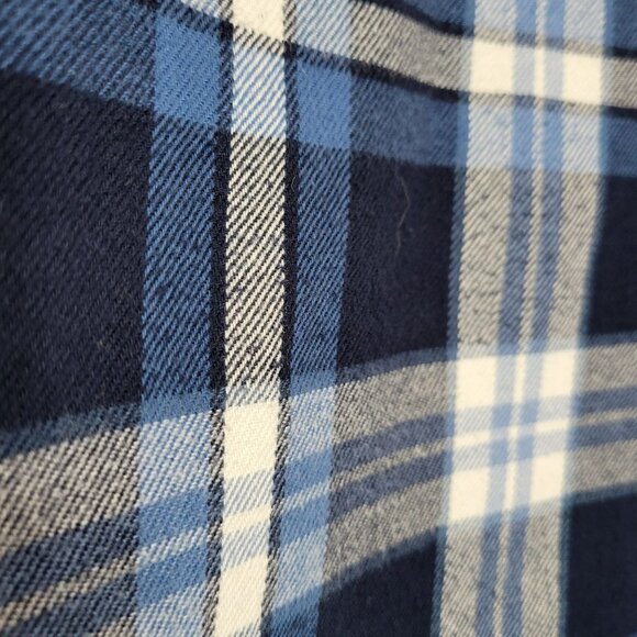 American Eagle Men's Button Front Plaid Flannel Shirt Blue White sz XL - Picture 6 of 7